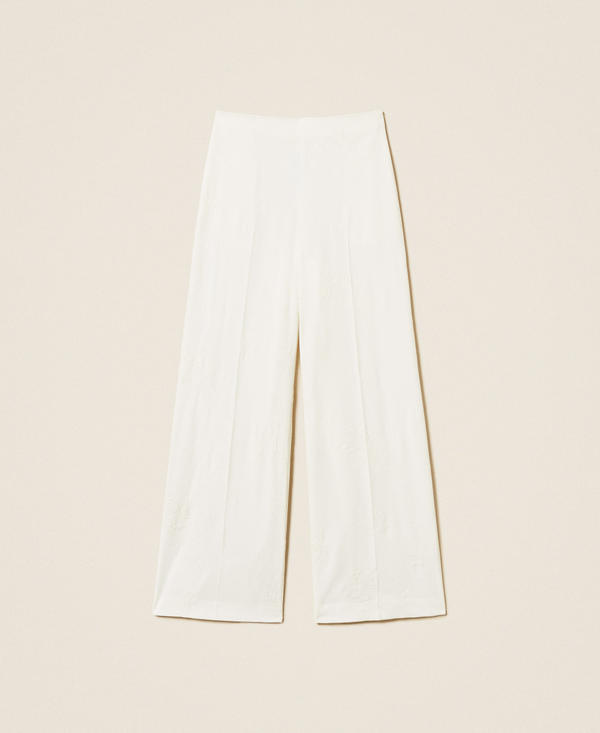 Embroidered palazzo trousers