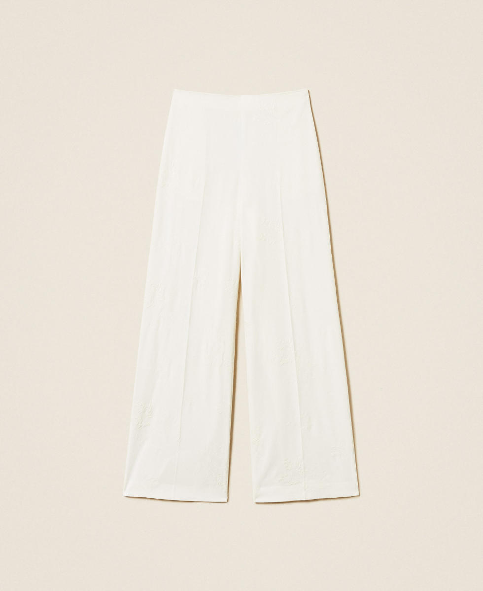 Embroidered palazzo trousers