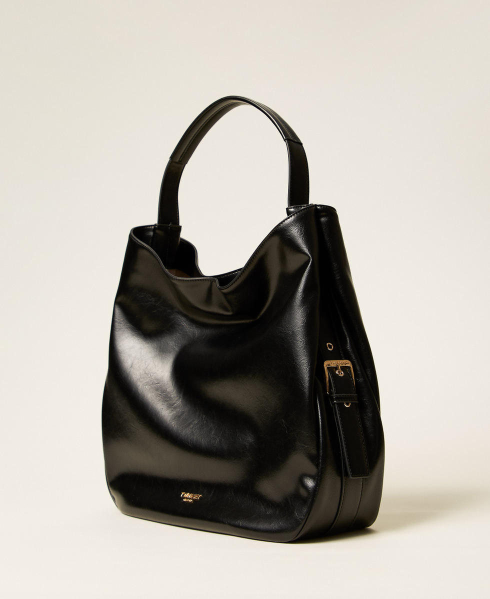 Hobo bag with buckles Black Woman 252TD8032_00006_02