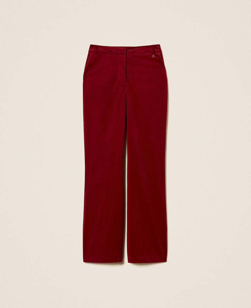 Flared velvet trousers "Rhubarb" Red Woman 262AP2271_13643_S0