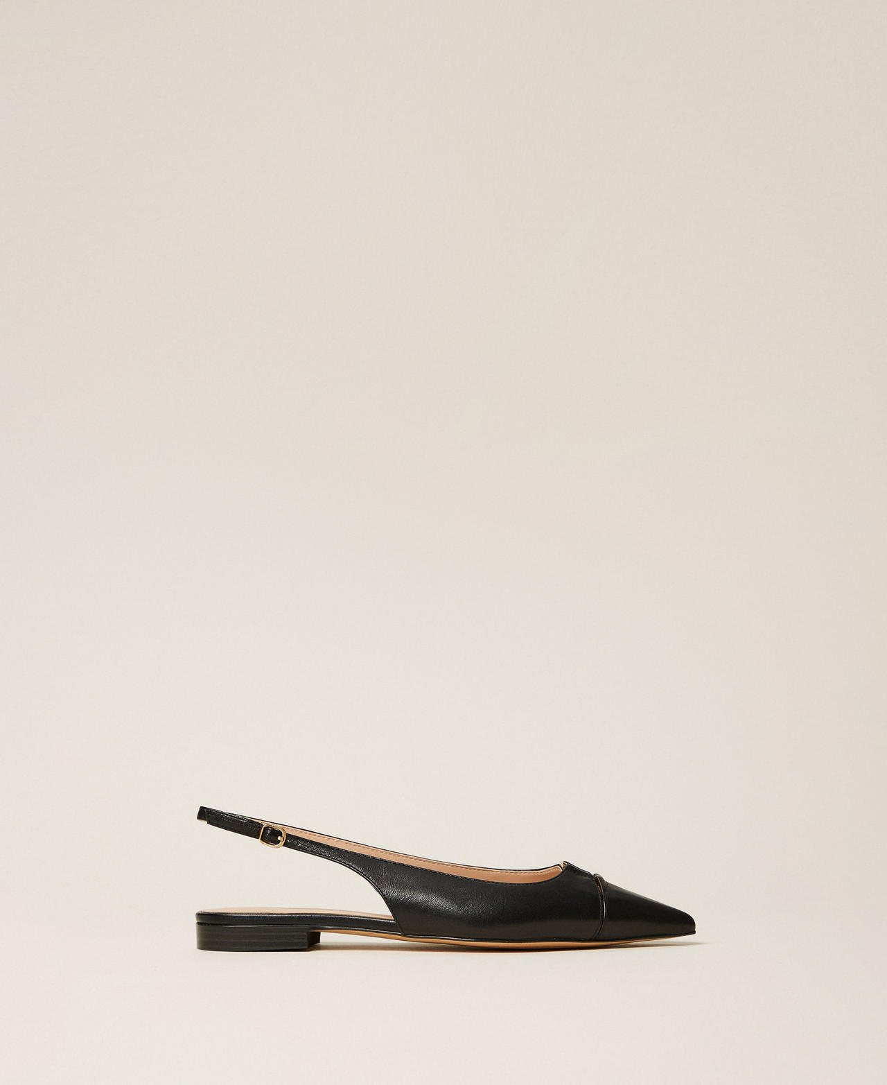 Ballerines slingbacks en cuir
