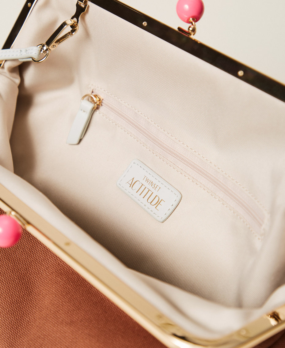 MYFO maxi canvas clutch Dusty Mahogany Brown Woman 261AQ8010_13419_04