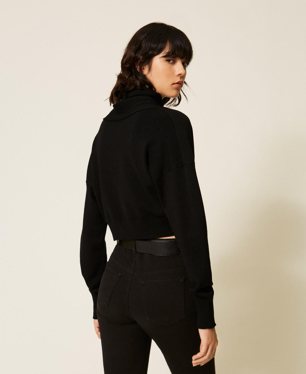 Bol&eacute;ro en maille double usage Noir Femme 262TP3Q13_00006_06