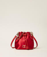 Satin bucket bag with rhinestones Venetian Red Woman 252TB7220_00740_01
