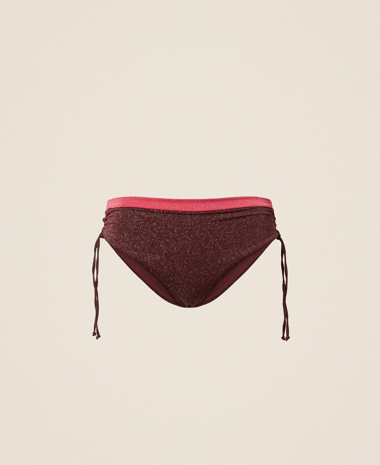 Twinset Women's Two-Tone Winetasting Purple/Cyclamen Fuchsia Two-Tone Bikini Briefs With Lurex
