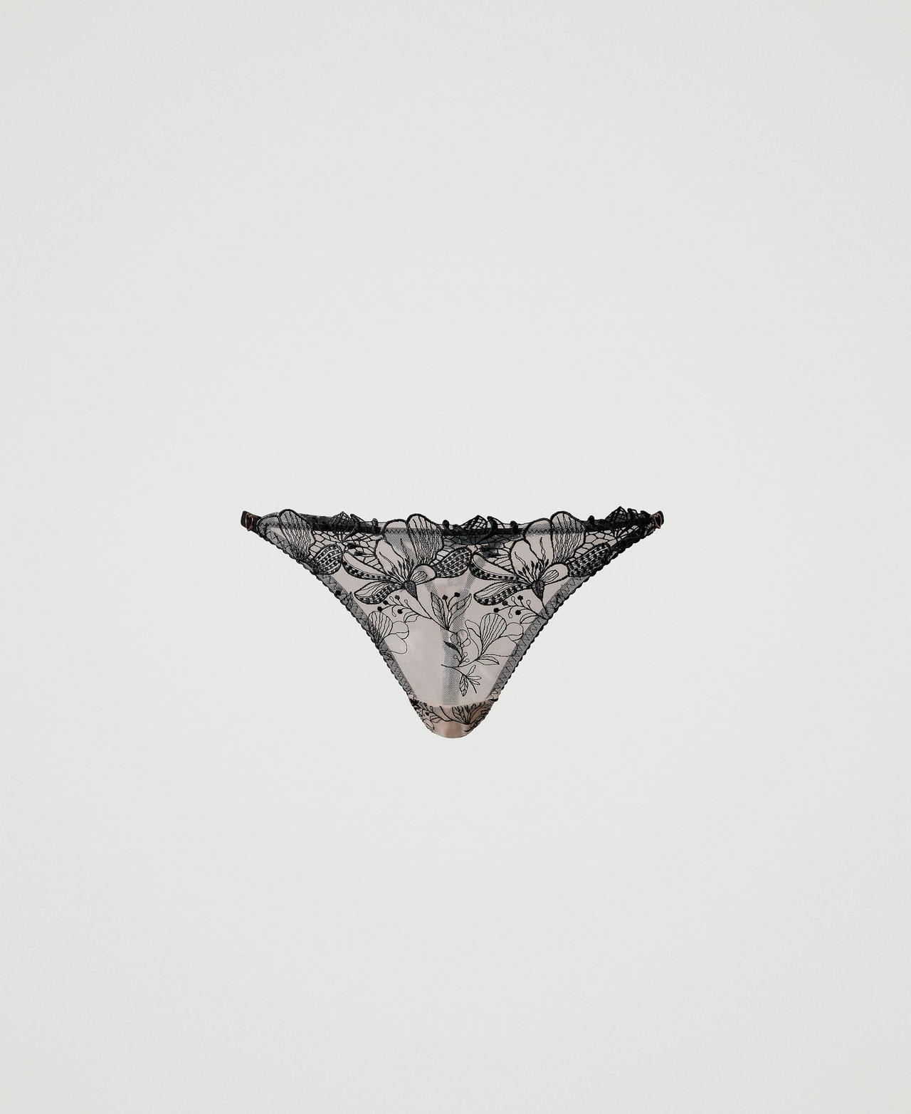 Scee by twin set Slip perizoma in tulle ricamato