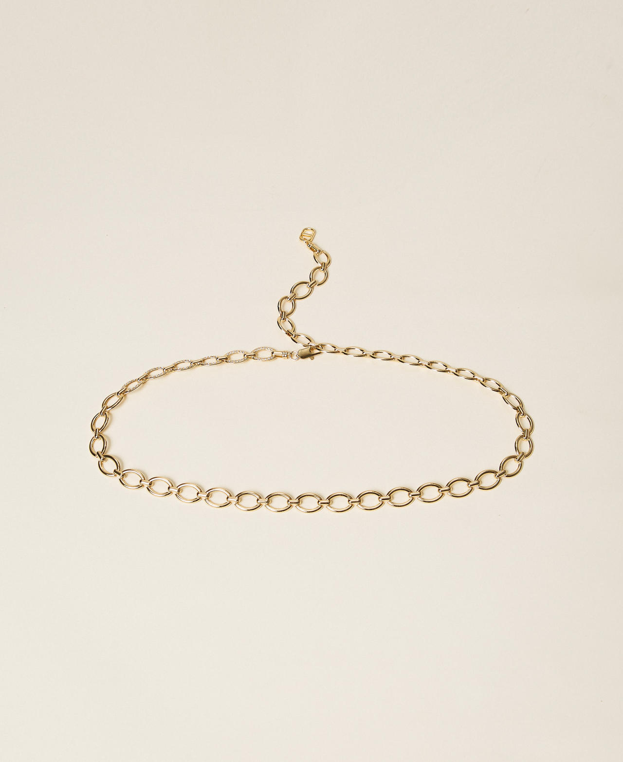 Chain belt with Oval T Old Gold Woman 252TO5360_12616_01