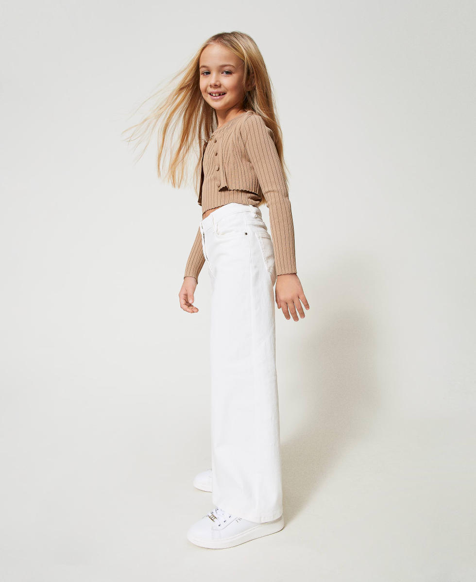 Wide leg bull denim trousers "Ice" White Girl 251GJ2611_00808_02