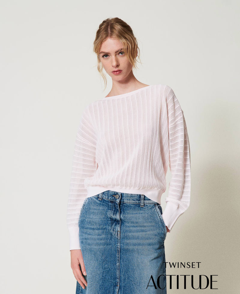 Jumper with kimono sleeves Tender Pink Pink Woman 251AP3050_00619_PA