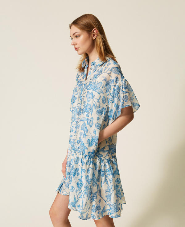 Robe courte chemisier florale