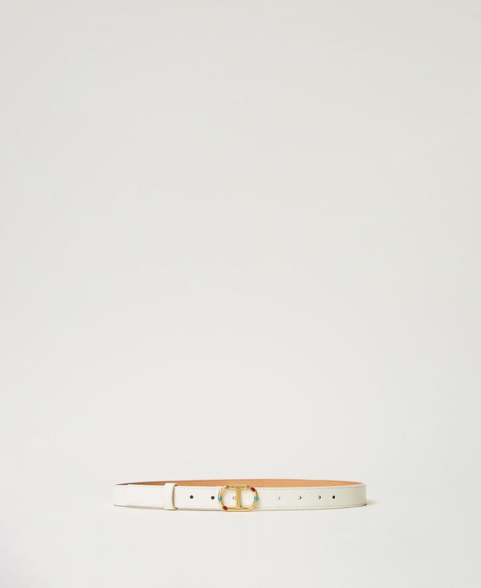 Belt with Oval T buckle with rhinestones White Snow Woman 251TO5390_00282_01