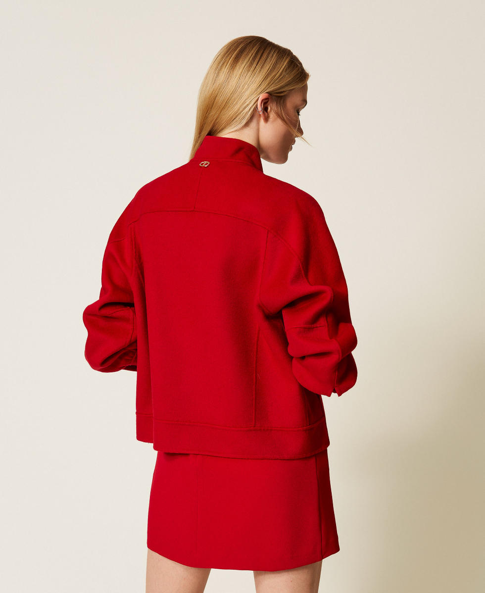 Bomber en drap double Rouge Vénitien Femme 252TP2071_00740_03