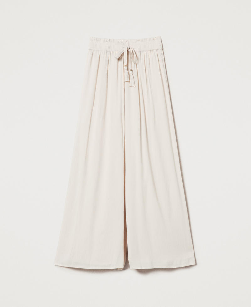 Palazzohose aus Krepon Almond Beige Frau 251LM2GDD_12363_S0