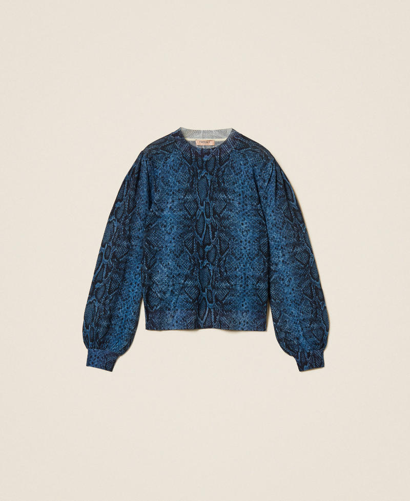 Wollpullover mit Pythonprint Pythonprint Blue Violet / Black Frau 262TT3410_14140_S0