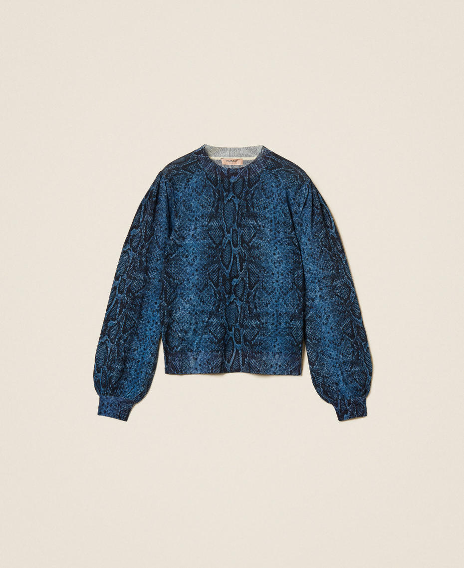 Wollpullover mit Pythonprint Pythonprint Blue Violet / Black Frau 262TT3410_14140_S0