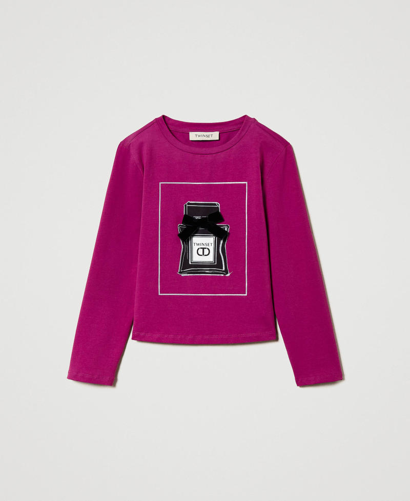 T-shirt with print and glitter Magenta Purple Girl 242GJ2400_11736_S0