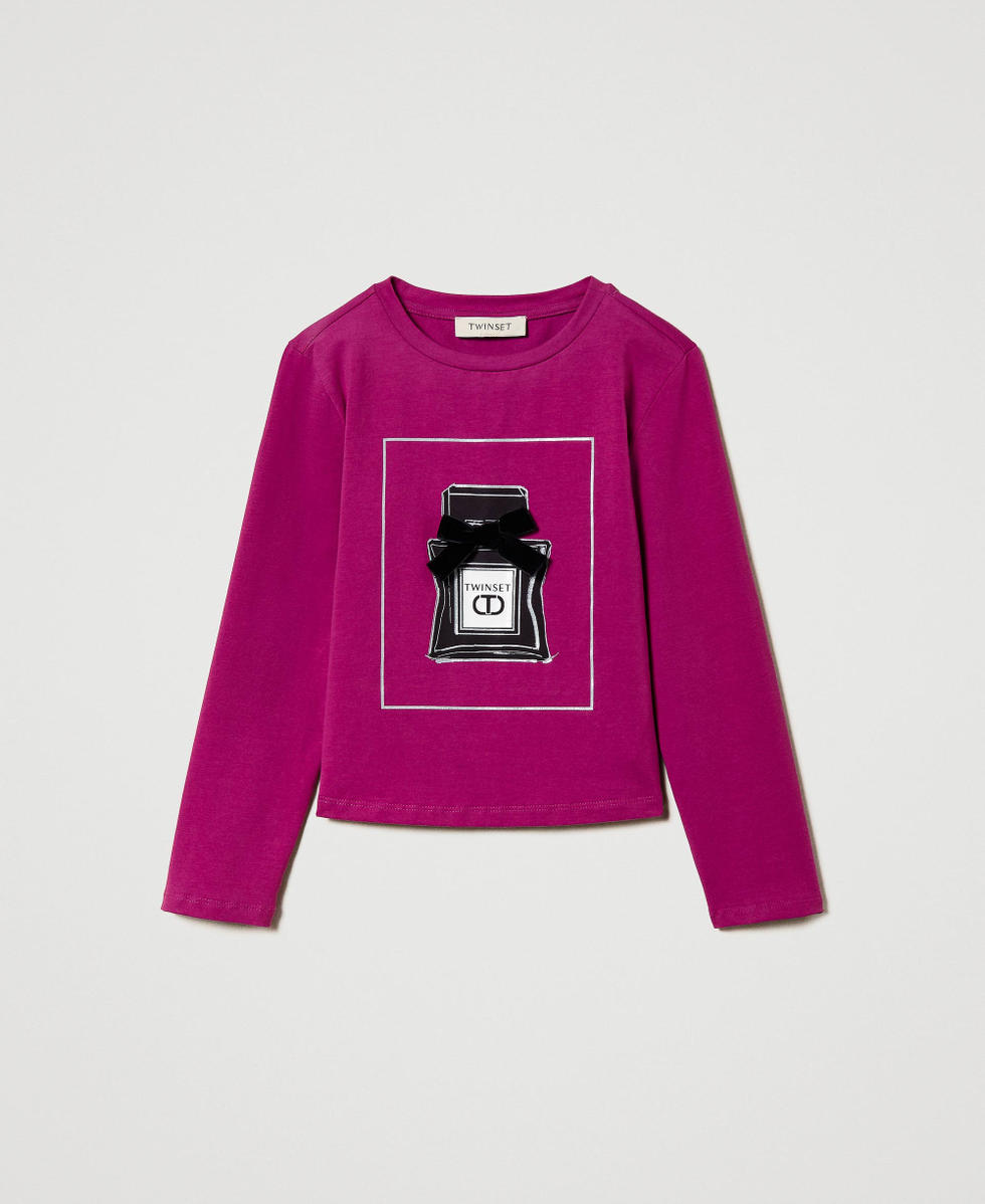 Camiseta con estampado y glitter Magenta Purple Ni&ntilde;a 242GJ2400_11736_S0
