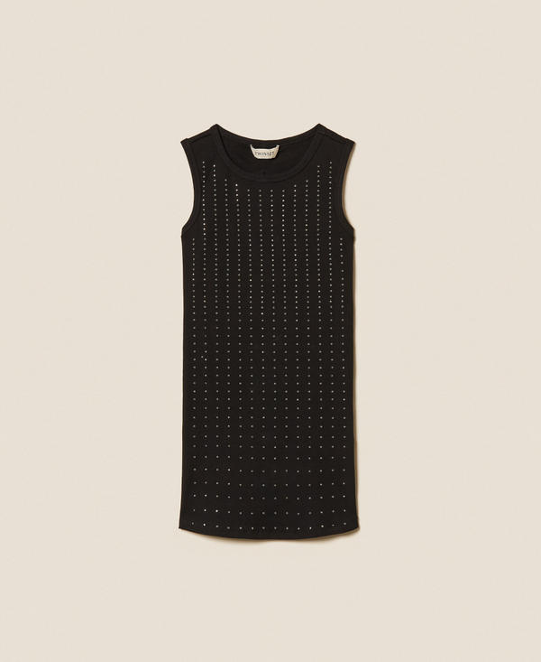 Short ribbed dress with studs