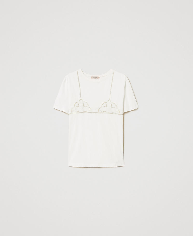 T-shirt with openwork embroidery White Snow Woman 251TT2290_00282_S0