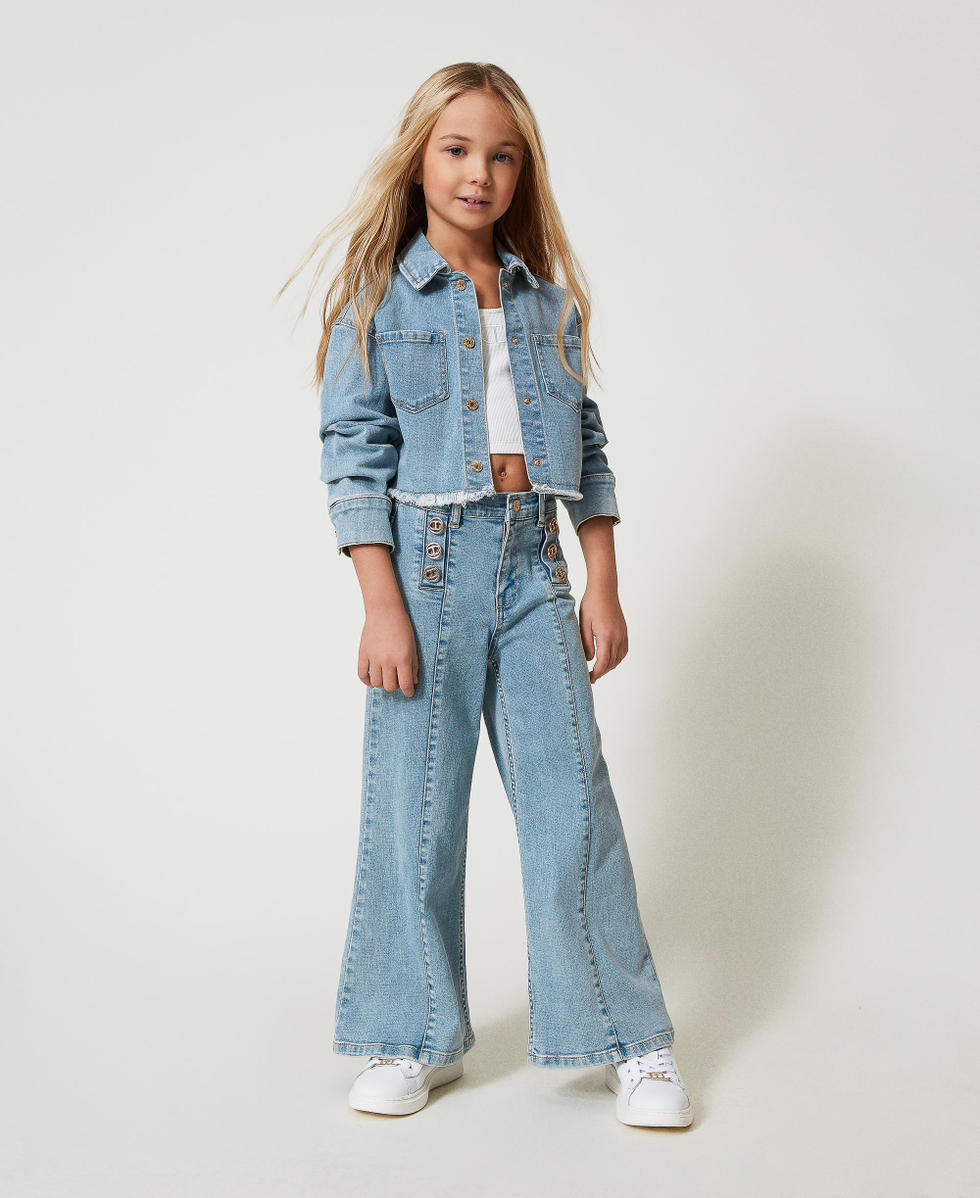 Top c&ocirc;tel&eacute; avec broderie Blanc "Ice" Fille 251GJ2570_00808_T0