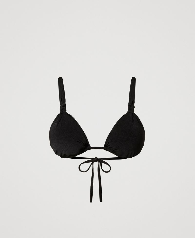 Ruched triangle bikini top Black Woman 251LBMC22_00006_S0