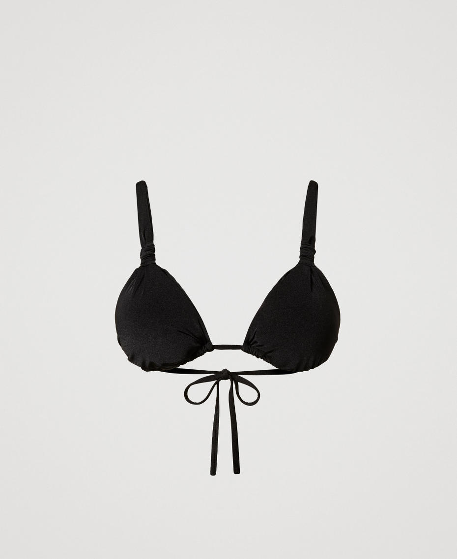 Ruched triangle bikini top Black Woman 251LBMC22_00006_S0