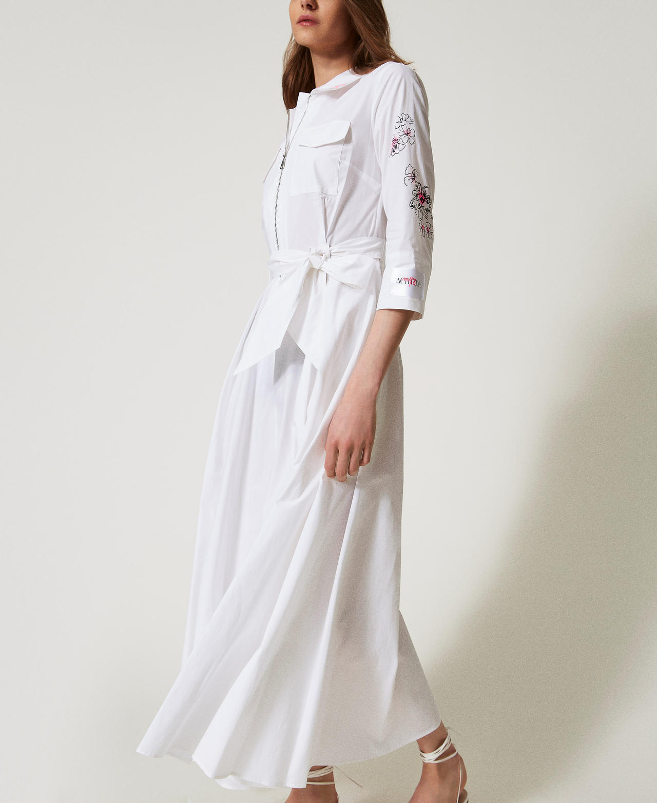 Abito lungo MYFO in popeline Bianco "Papers" Donna 251AQ2122_00840_02