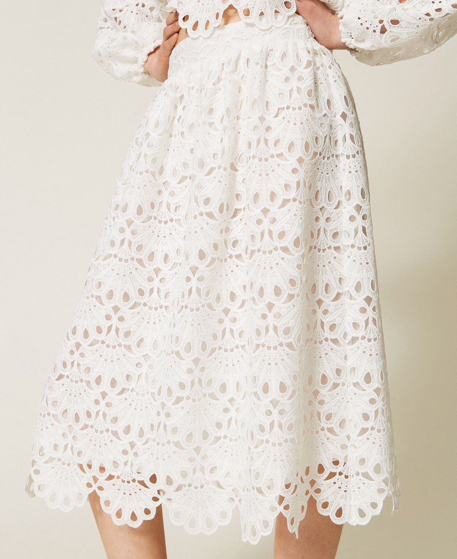 Macram&eacute; midi skirt Off White Woman 261LM2CHH_00526_04