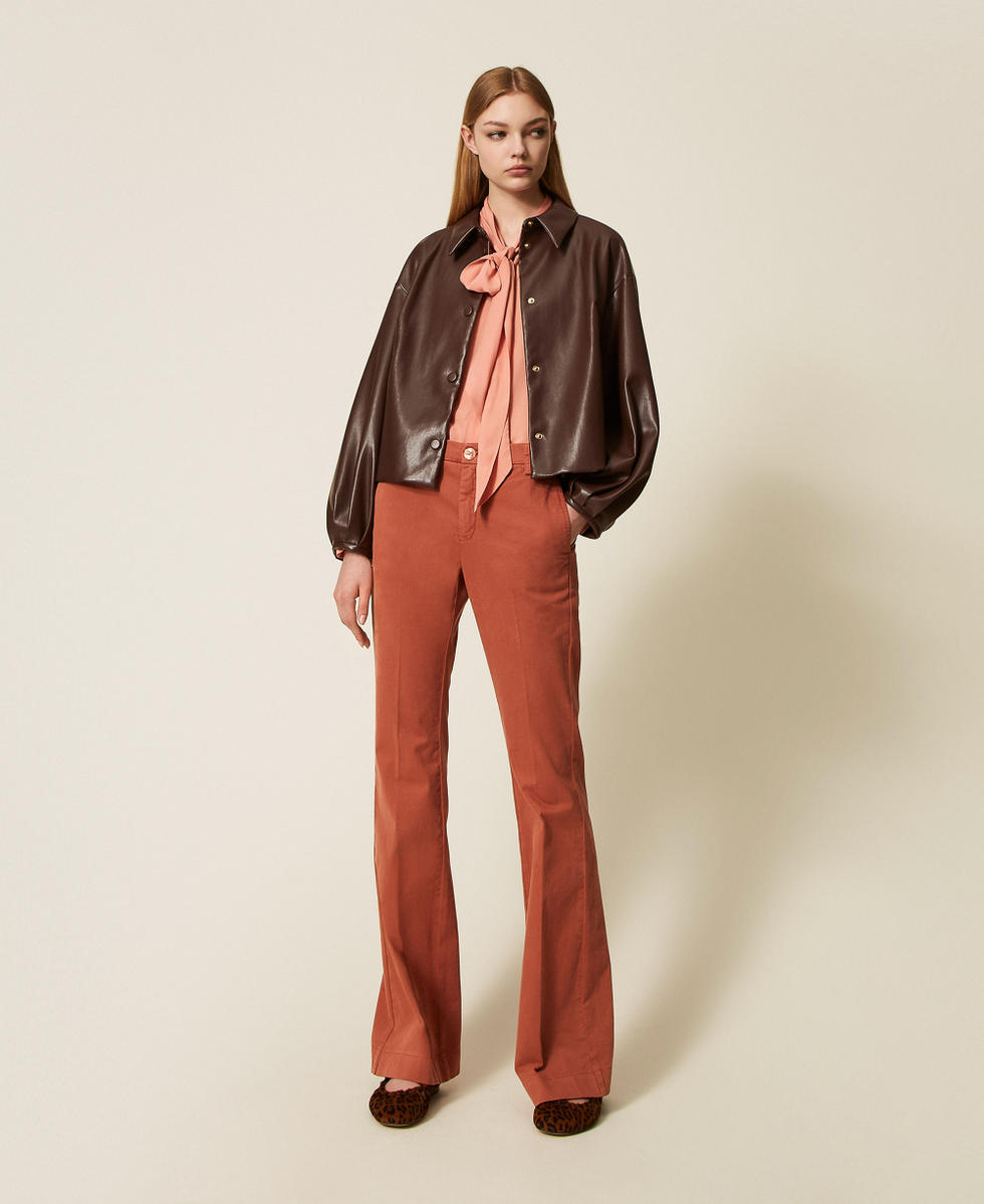 Pantalon &eacute;vas&eacute; en bull Marron &laquo;&nbsp;Rouille&nbsp;&raquo; Femme 252TP2522_12608_01