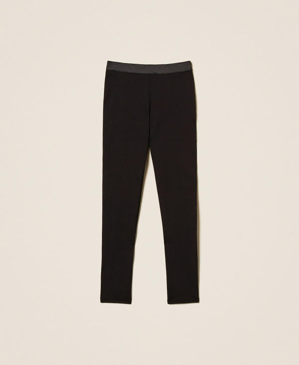 Skinny trousers with satin details
