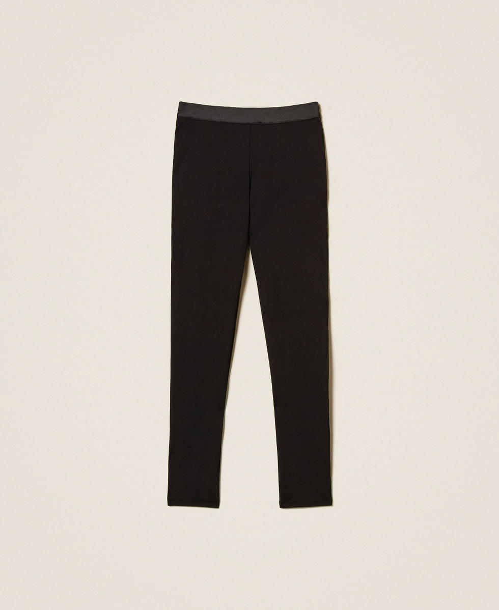 Skinny trousers with satin details