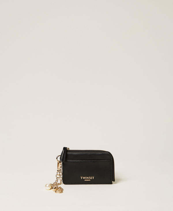 Portacarte con charms e logo