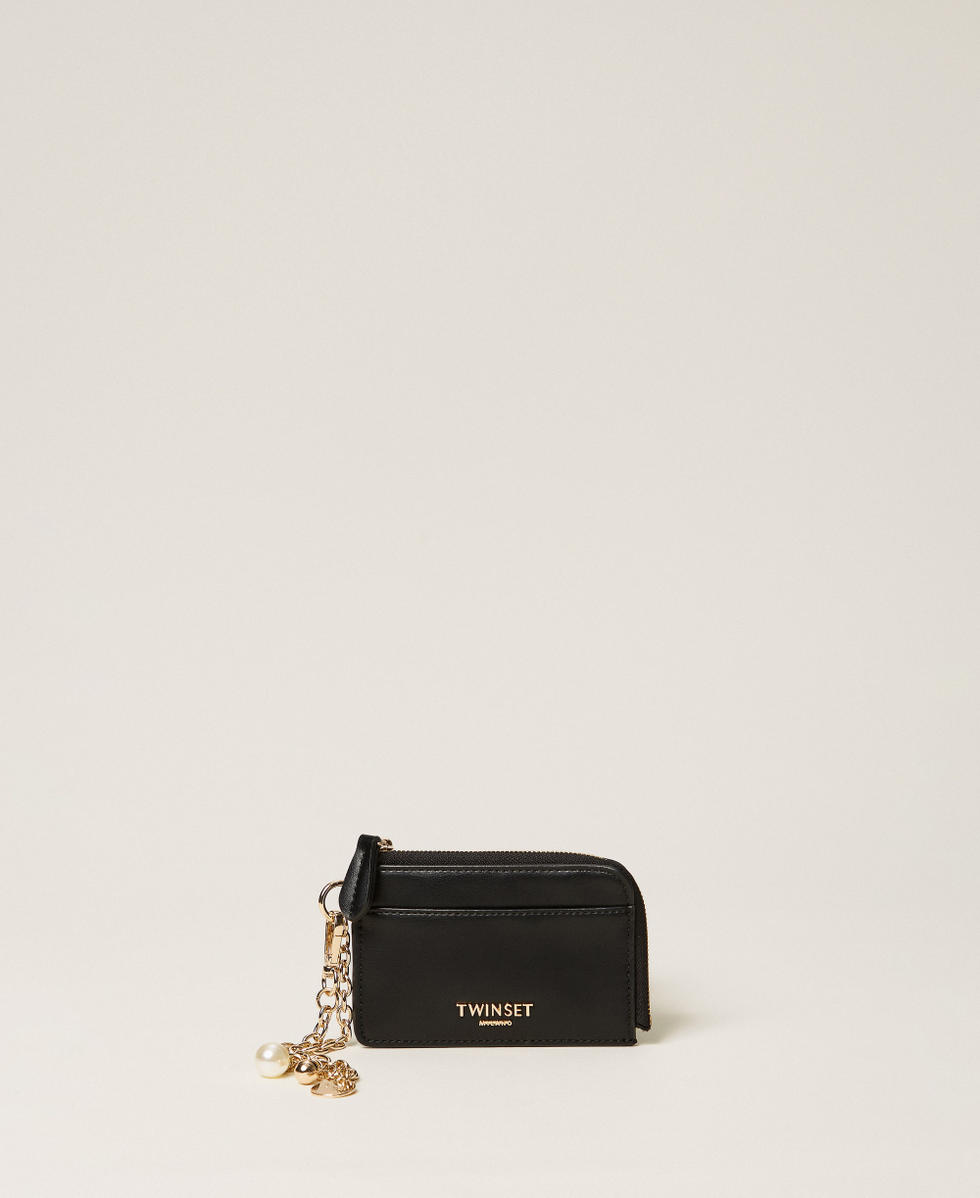 Portacarte con charms e logo