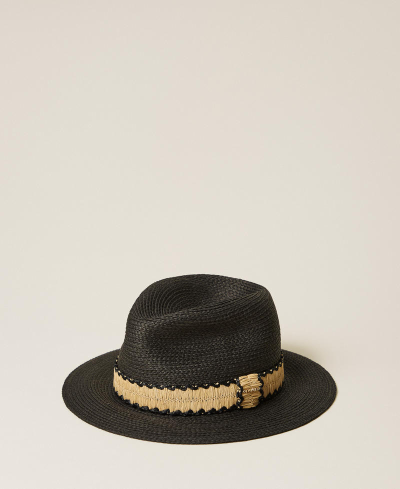 Straw-effect hat Black Woman 261TA4060_00006_01