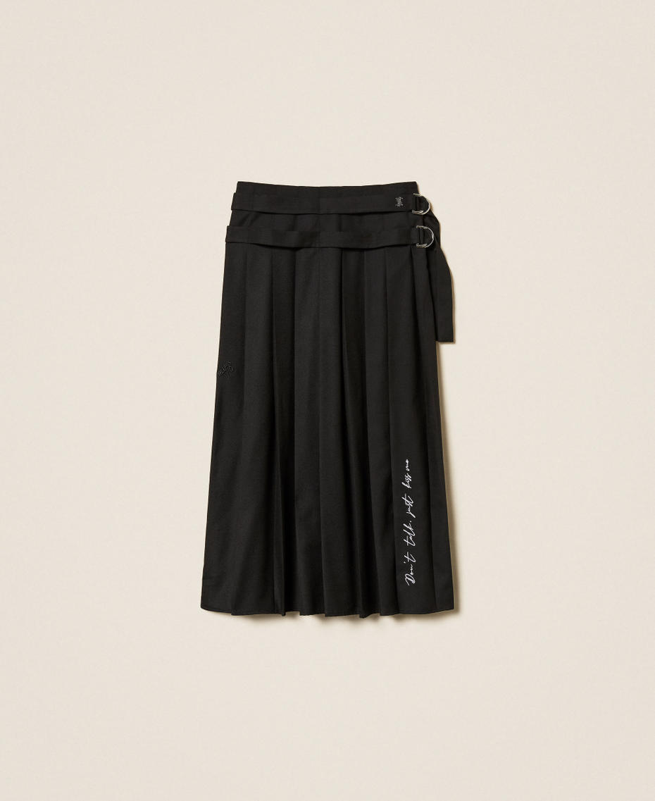 MYFO pleated long skirt with belt Black Woman 252AQ2112_00006_S0