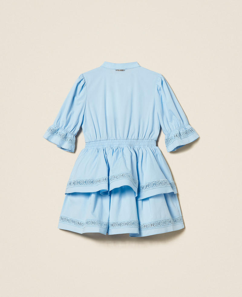 Girls&rsquo; short poplin dress with lace Skyline Girl 261GB2022_04614_S1