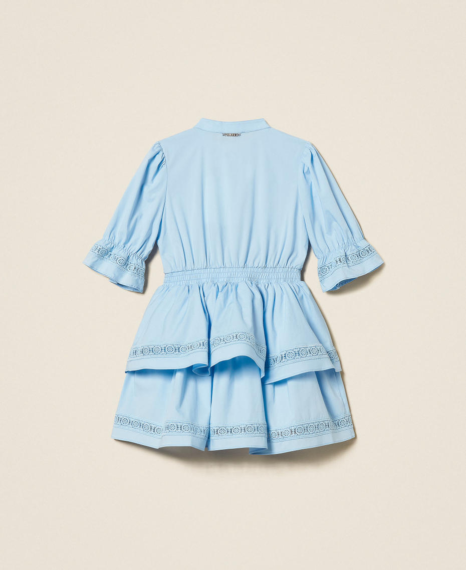 Girls&rsquo; short poplin dress with lace Skyline Girl 261GB2022_04614_S1
