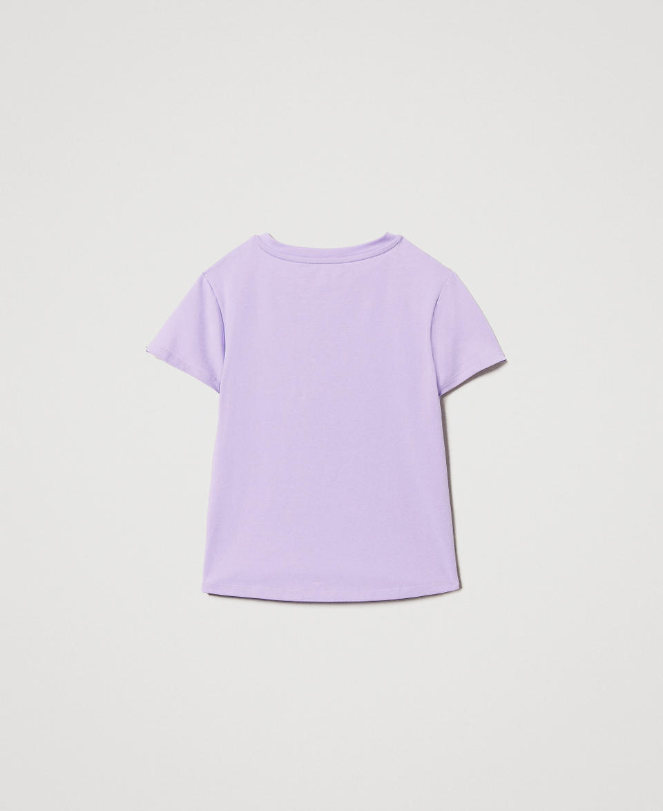 T-shirt with rhinestone Oval T Pastel Violet Girl 251GJ2485_11862_S1