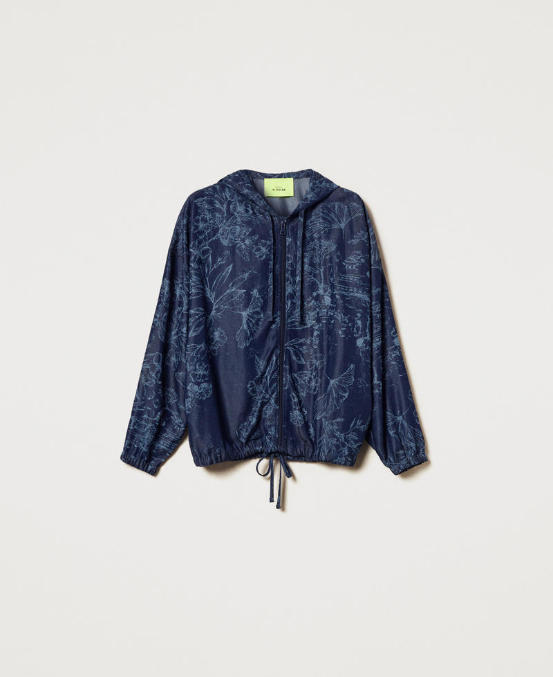MYFO bomber jacket in floral denim Denim Toile de Jouy Woman 251AQ2110_12433_S0