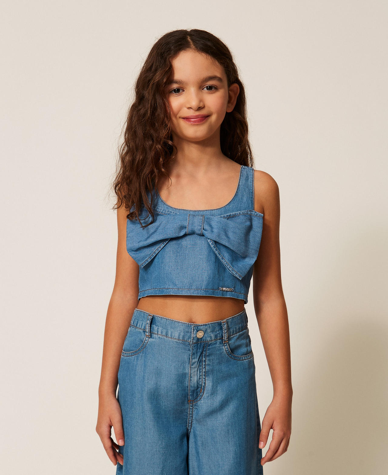 Twinset Top cropped avec grand naud