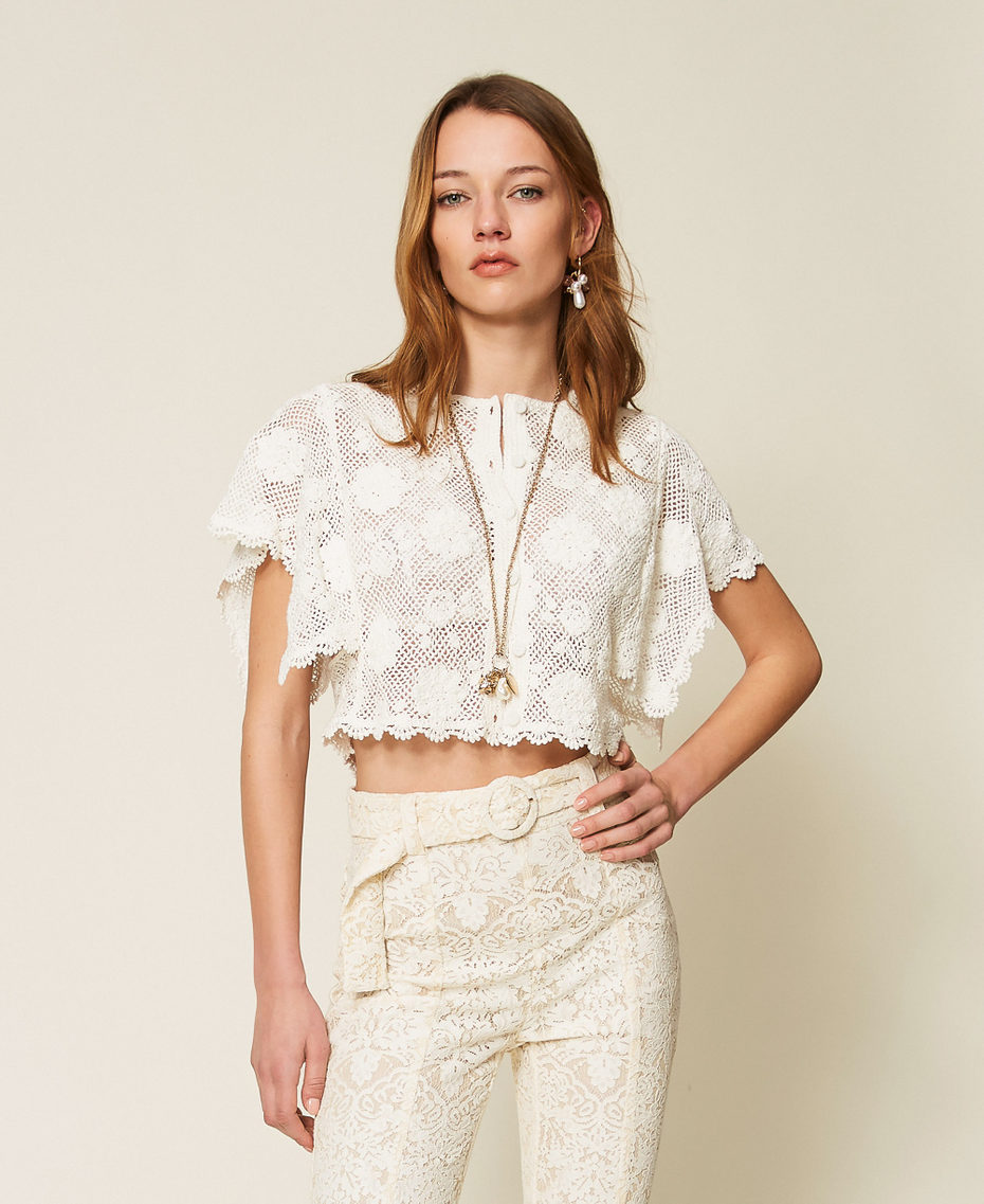 Floral knit jacket White Snow Woman 261TT3161_00282_01