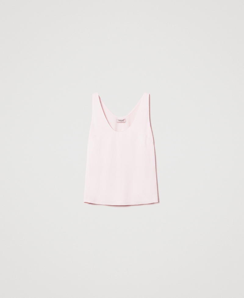Shiny satin top Cupcake Pink Woman 251TP2651_00178_0S
