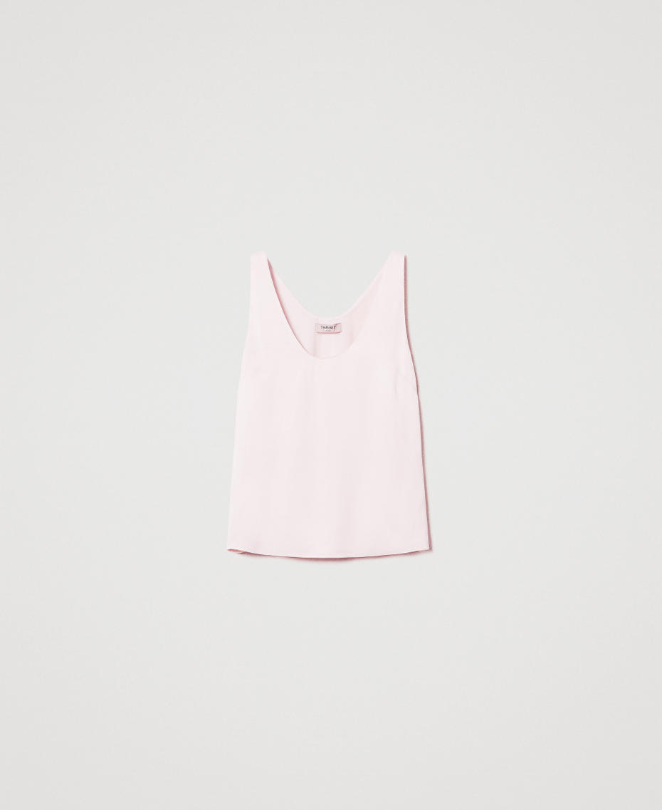 Shiny satin top Cupcake Pink Woman 251TP2651_00178_S0