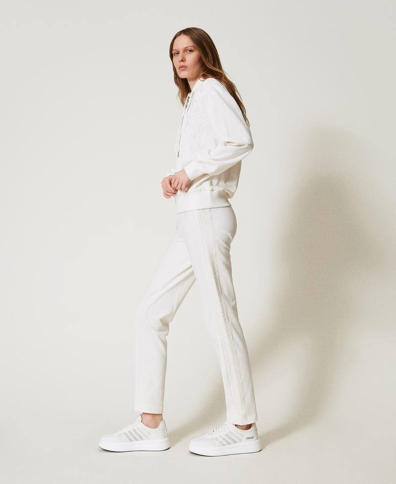 Cigarette trousers with embroidery White Cloud Woman 251LL2HEE_12105_02