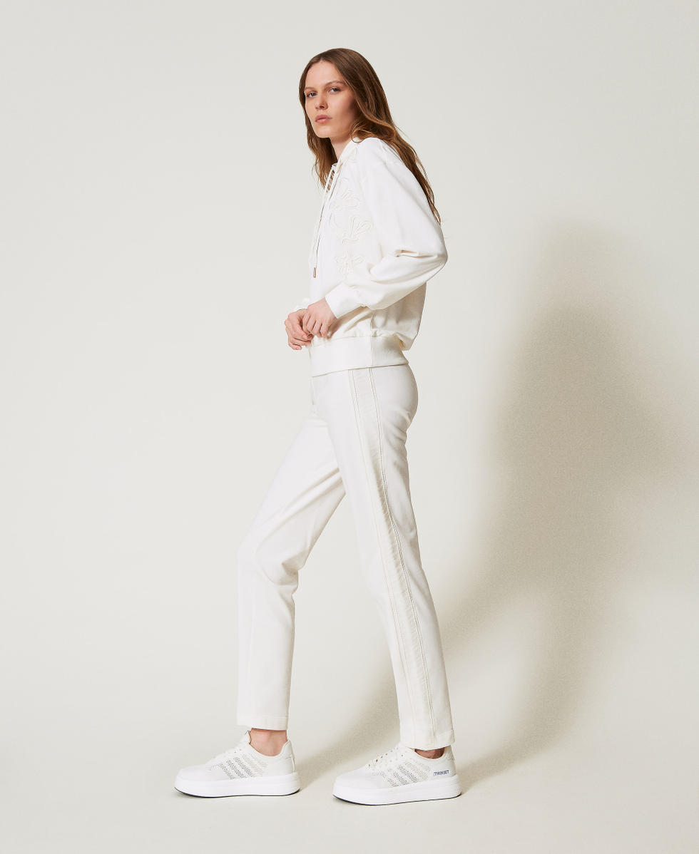 Cigarette trousers with embroidery White Cloud Woman 251LL2HEE_12105_02