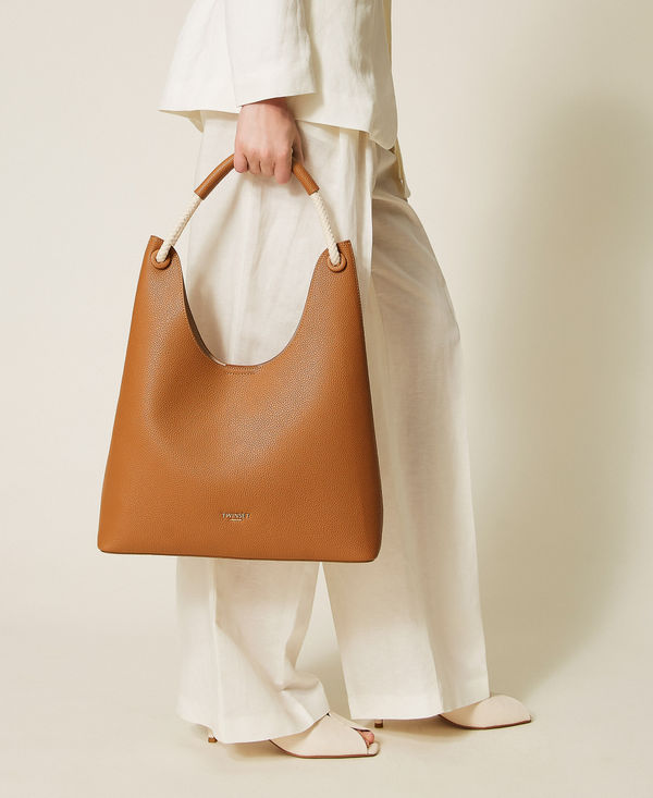 Hobo bag with rope handle