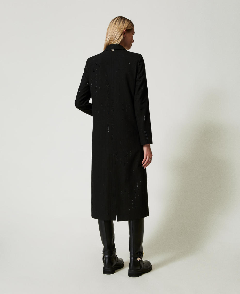 Cloth coat with sequins Black Woman 242TT2164_00006_08