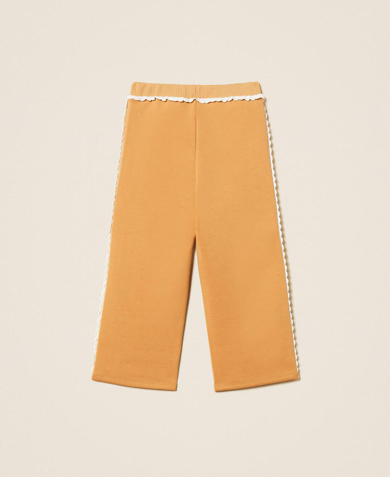Babyhose aus Scuba-Gewebe mit Spitze Eiskaffeebraun M&auml;dchen 262GB210D_03899_S1