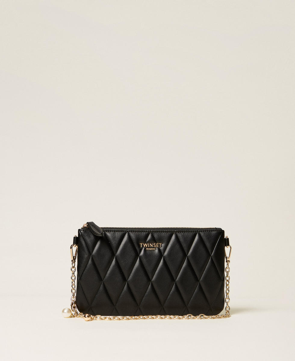 Mini borsa quilted con logo Nero Donna 261TH7035_00006_01
