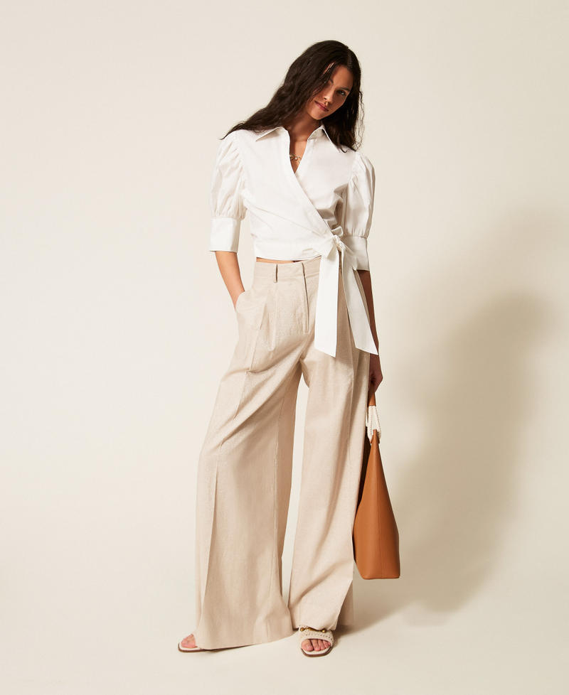 Poplin wrap-around shirt Off White Woman 261AT2021_00526_01